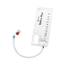 VaPro Plus sterile urinary catheter kit with attached drainage bag for medical use