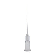Sterile hypodermic needle with transparent hub for medical and home care use