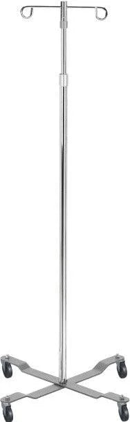 Adjustable stainless steel IV pole with wheels for medical or home care use
