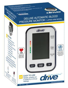 Deluxe automatic upper arm blood pressure monitor retail box with digital display and features