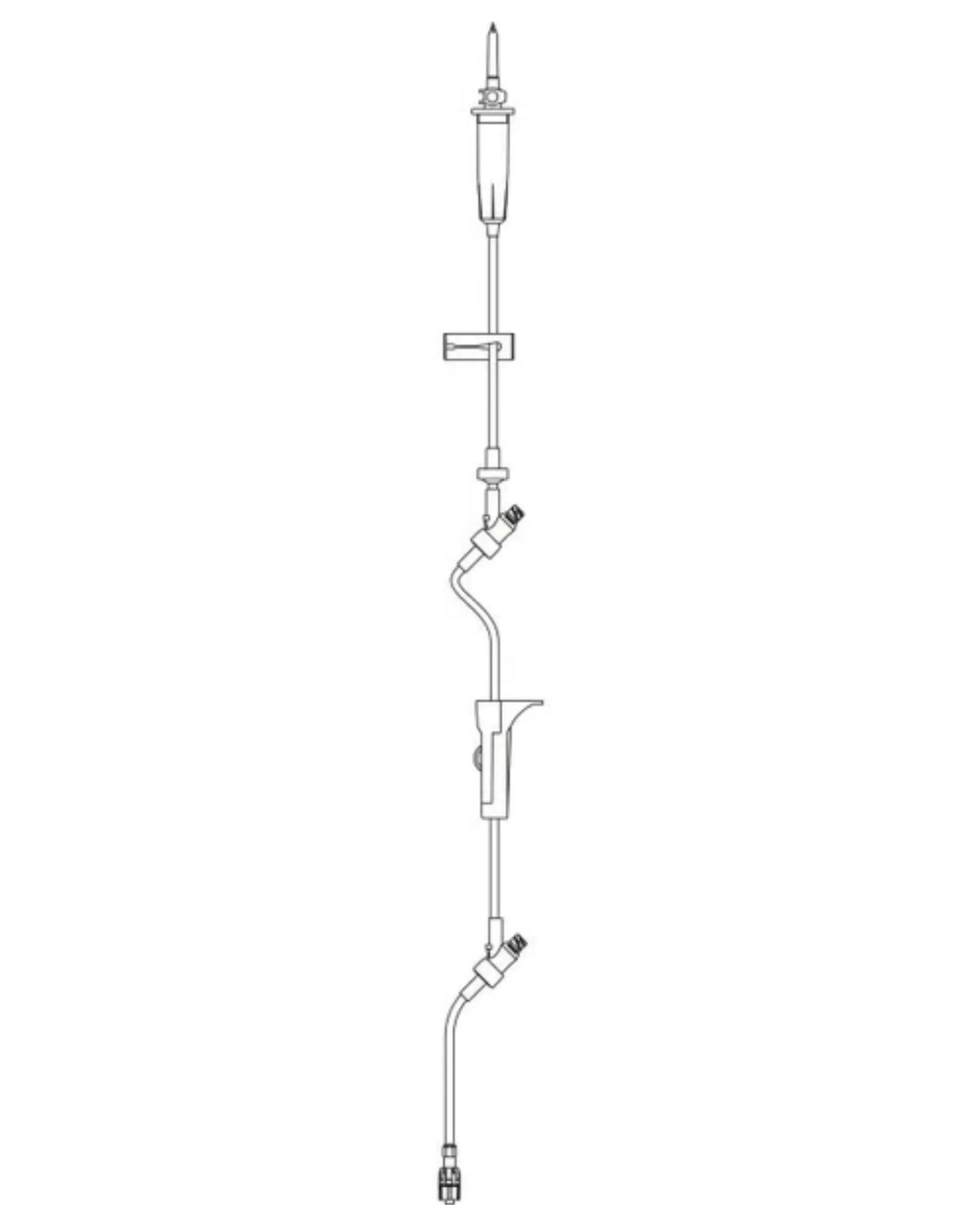 B.Braun IV Administration Set | 104" Tubing | 15 Drops/mL | Universal Spike | Spin-Lock Connector | Backcheck Valve | 2 Caresite Luer Access Devices | 354203