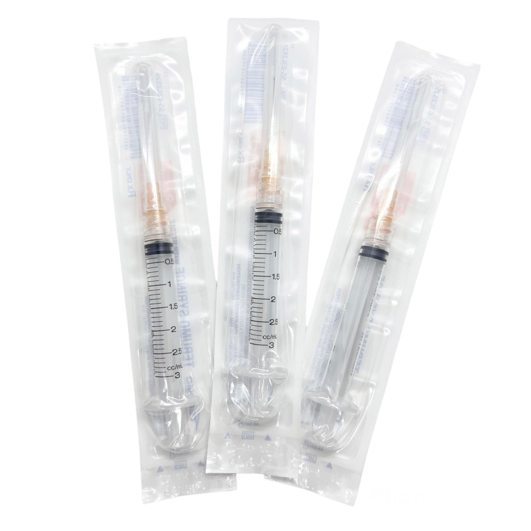3mL | 25G x 1" | Terumo Luer Lock Syringe with Needle | 100/box | SS-03L2525