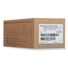 Box of BD Eclipse injection needles with BD Luer-Lok syringes, 1ml 27G, medical supplies