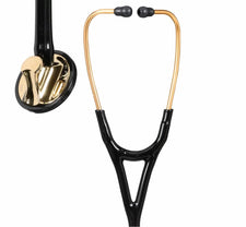 Gold and black dual head stethoscope for medical professionals, home care, and clinics