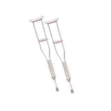 adjustable aluminum crutches with padded grips and non-slip rubber tips