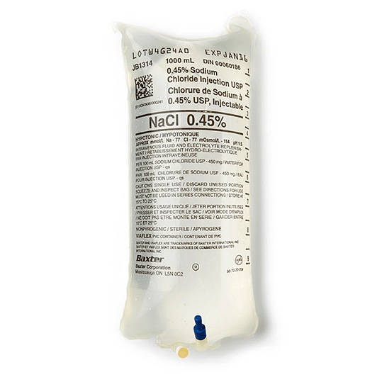 Baxter - 0.45% Sodium Chloride Injection USP (1000mL) - 533-JB1314