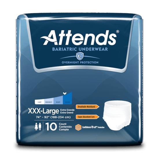 Attends Bariatric Overnight Underwear For Heavy Bladder Leaks