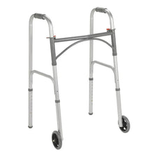 Lightweight adjustable medical walker with front wheels for mobility support