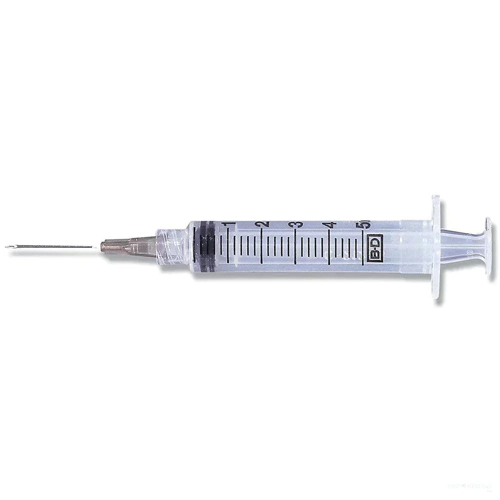 5mL | 21G x 1 1/2" BD Luer-Lok Syringe with PrecisionGlide Needle | 100/Box | 309633