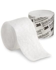 3M Scotchcast wet or dry cast padding medical supply roll, white, unrolled