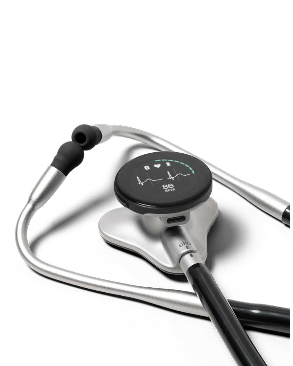 Eko CORE 500 Digital Stethoscope — 40x Amplification, Active Noise Cancellation, 3-Lead ECG, FDA-Cleared AI with Eko+, Full-Color Display