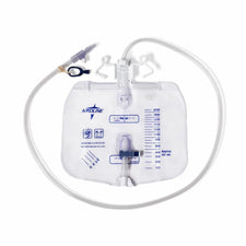 Medical drainage bag with graduated markings and tubing for home care or hospital use
