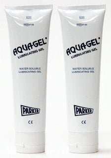 Two tubes of Parker Aquagel water soluble lubricating gel for medical use