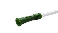 Oxygen tubing with green connector medical supply on white background