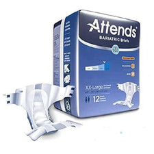 Attends bariatric briefs adult diapers XX-Large 12 pack, home incontinence supplies