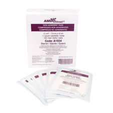 AMD Ritmed sterile non-adherent pads, 3x4 inch, box and individual pouches, wound care supplies