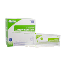 Lemon glycerin swabsticks box with individually wrapped swabs for oral care