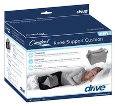 Knee support cushion box with image of memory foam leg pillow for sleep comfort and joint alignment