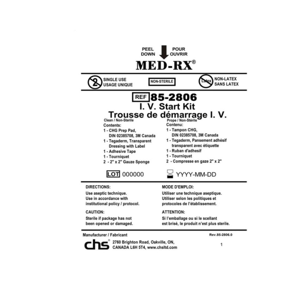 IV Start Kit | 85-2806 EXPIRY 09-01-2026