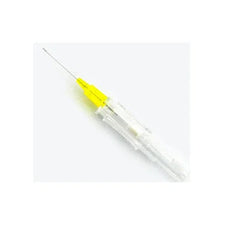Sterile yellow IV catheter with clear safety shield for medical use