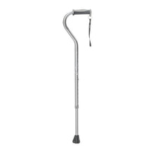 Adjustable aluminum walking cane with ergonomic handle and wrist strap for mobility support