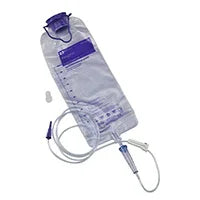 Sterile IV solution bag with tubing and cap for medical or home healthcare use