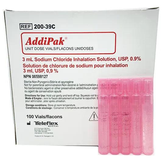 Addipak® Saline Solution 0.9% NaCl, (3mL) - Inhalation