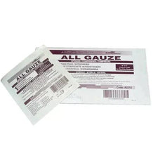Sterile all gauze sponges in medical packaging for wound care and first aid supplies