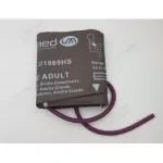 Adult blood pressure cuff with tube, medical equipment on white background
