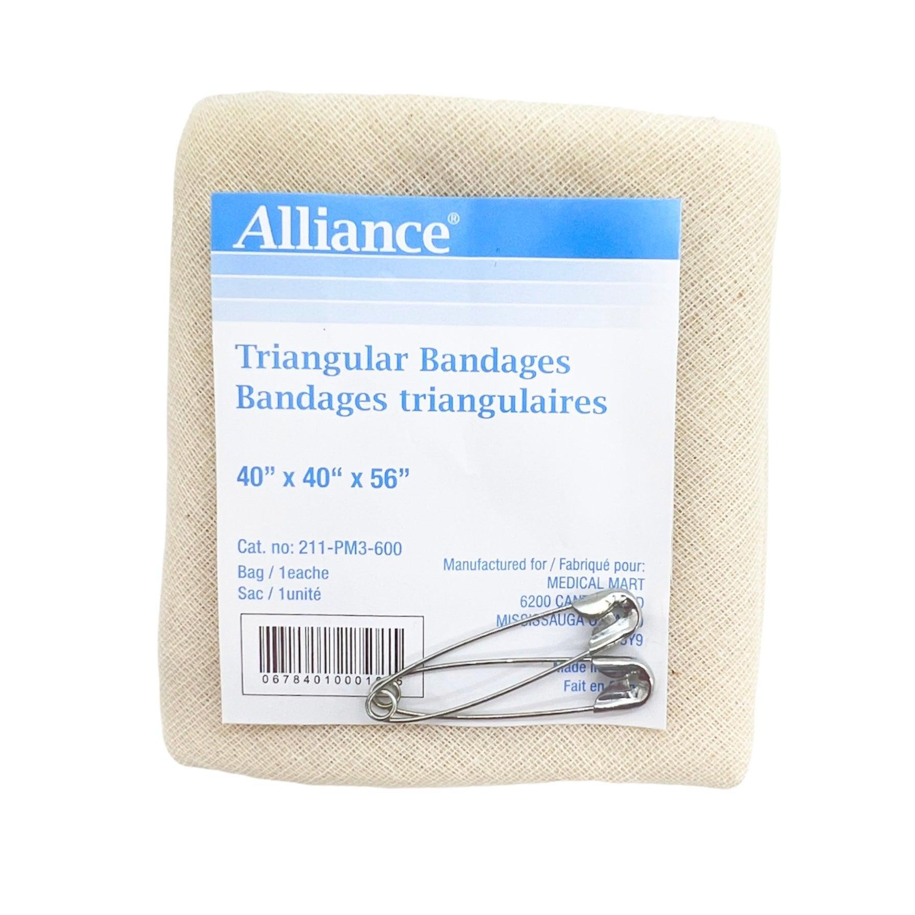 Alliance Triangular Bandage 40"x40"x56" w/ 2 Safety Pins