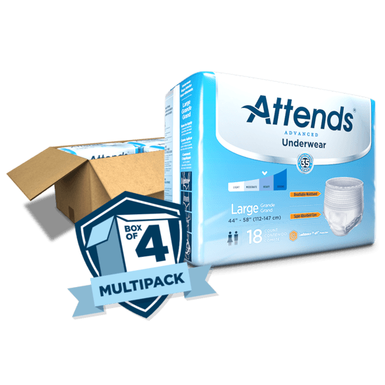 Attends Advance Protective Underwear Super Plus Absorbency with Leg Gathers