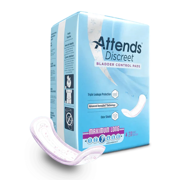 Attends Discreet Women's Maximum Long Pads - (200 Pads)