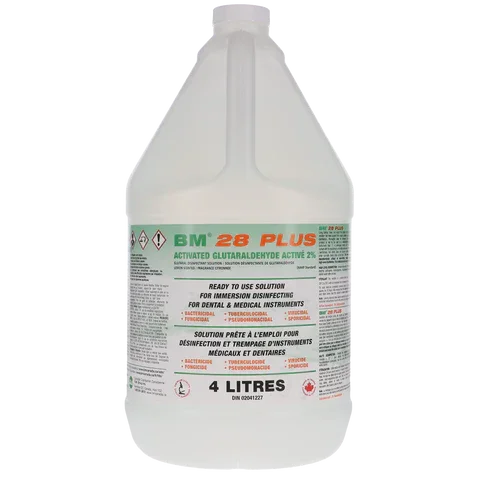 BM 28 Plus 4 litre jug of activated glutaraldehyde disinfectant for medical instruments