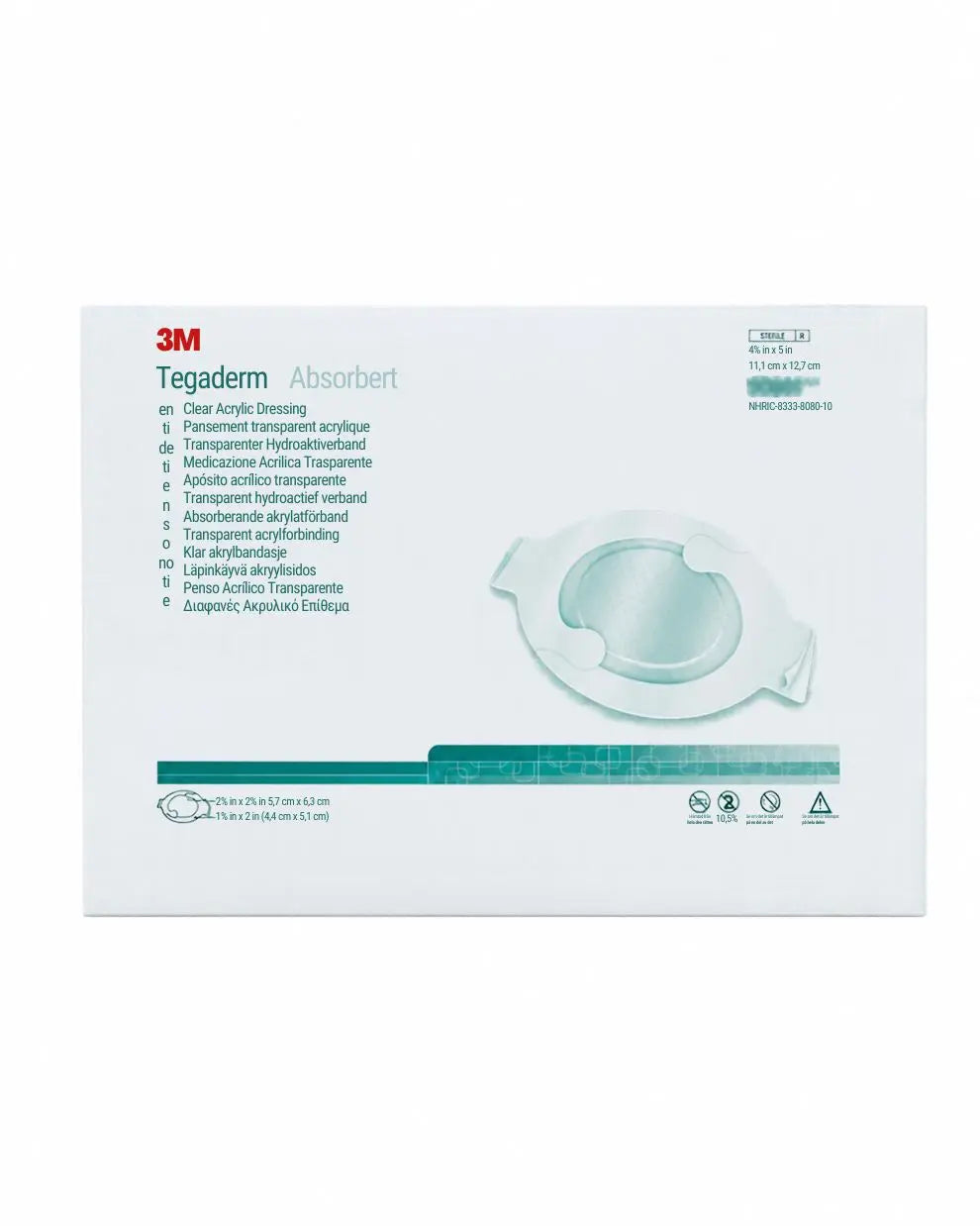 3M Tegaderm Absorbent Clear Acrylic Dressing 5.625 x 6.25", 10/Box | 90803