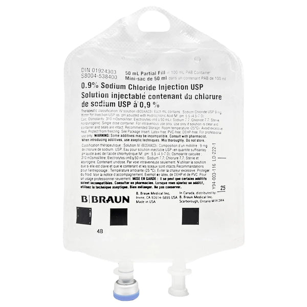 Braun 0.9% Sodium Chloride Injection USP 50mL | S8004-538400