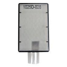 Medical plastic bacterial filter with connector, labeled 1025D-028, used for respiratory care