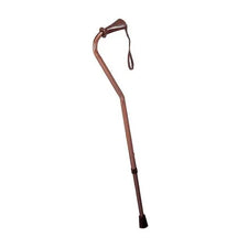 Adjustable bronze walking cane with ergonomic handle and wrist strap for mobility support