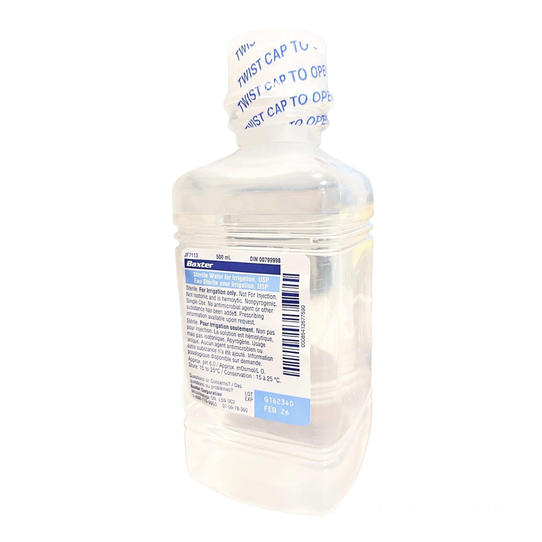 Baxter - Sterile Water for Irrigation USP 500ml Pour Bottle - JF7113