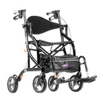 Airgo Fusion F23 Side-Folding Rollator & Transport Chair Pearl Black | 700-932