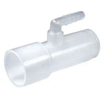 Clear plastic oxygen tubing connector for respiratory medical supplies