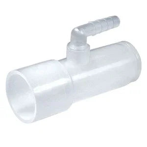 Clear plastic oxygen tubing connector for respiratory medical supplies