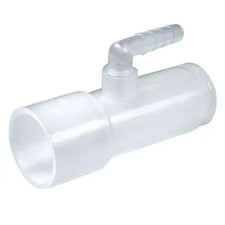 Clear plastic oxygen tubing connector for respiratory medical supplies