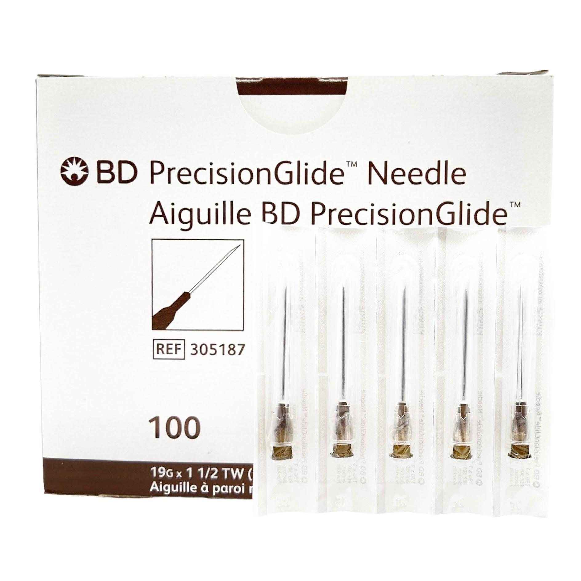 BD 305187 Hypodermic Needle Precision Glide 19G x 1 1/2 " (100pcs/box)