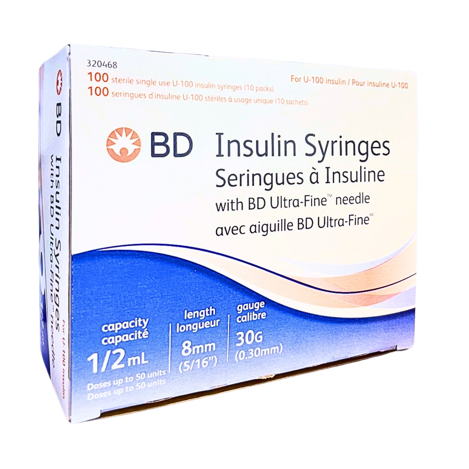 0.5mL BD Insulin Syringes, 30G x 8mm - High-quality syringes designed for comfortable insulin administration.