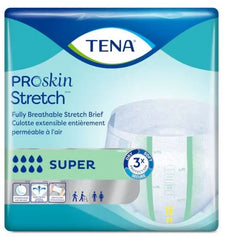 TENA ProSkin Stretch adult briefs super absorbency breathable incontinence product packaging