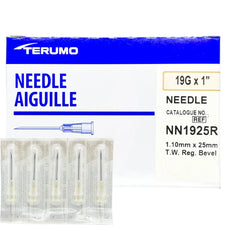 Terumo 19G x 1 inch sterile medical needles, box and individually wrapped, 1.10mm x 25mm