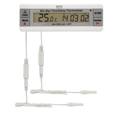 Digital vaccine thermometer with dual probes, temperature display, and alarm feature