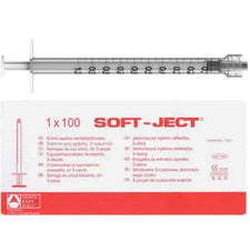 SOFT-JECT 3ml luer slip syringe box and single sterile syringe for medical use