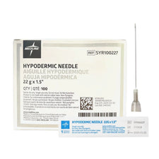 Medline hypodermic needle 22G x 1.5 inch box, single sterile medical needle