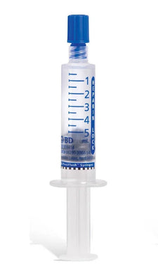 5 mL heparin lock saline flush syringe with blue cap for medical use